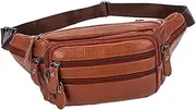 [SAFIGLE] 1Pc Men Real Leather Sling Bag Stylish Chest Bag for Outdoor Sports for Daily Use Lightweight and Secure Design present for Him