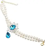 TOBBOMEY Adjustable Pearl Pet Collar for Dogs Cats Elegant Necklace Design for Festivals Parties Comfortable Fit for Pets Exquisite Workmanship Durable Decoration