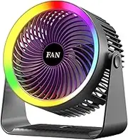 Desktop Fan | USB Powered Nightstand Silent Fan - Quiet Portable Indoor Outdoor Compact Cooling Solution with Night Light for Everyday Comfort