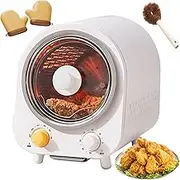 4.7L Electric Smokeless Rotating Grill Oven with Hot Plates, 600W Oven and Grill, 0-230 ℃ Adjustable Temperature and 60 Min Timer, 360° Rotating Heating, for Kebabs, Skewers