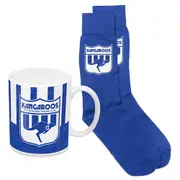 North Melbourne Kangaroos AFL Ceramic Coffee Mug Cup and Jacquard Knit Socks