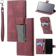 Compatible with Nokia X100 Case,PU Leather Stand Compatible with Nokia X20 / X10 Flip Magnetic Closure Protection Phone Wallet Cover Red
