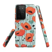 For Samsung Galaxy S21 Ultra Tough Protective Cover, Poppy Field