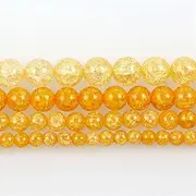 [Hamthuit] Mix Colors Cracked Beads Natural Stone Charm Round Loose Beads For Jewelry Making For Needlework Beads Diy H7066 6mm 60-62pcs