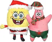 Spongebob Squarepants for Pets Spongebob and Patrick Star 2pc Holiday 6” Figure Plush Dog Toys with Squeaker | Dog Toys for Spongebob Fans | Squeaky Dog Toys, Dog