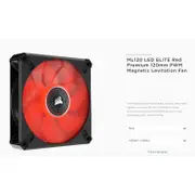 Corsair CO-9050120-WW ML120 LED ELITE, 120mm Magnetic Levitation Red LED Fan, Single Pack