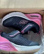 Skechers Microspec Max-Epic Brights Navy/Pink Toddler Girls Size 5. NIB