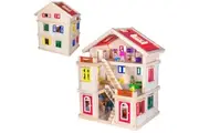 Wooden 3 Level DIY Dolls Doll House Girls Kids Pretend Play Toys Furniture Set Kit