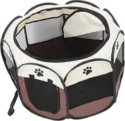 ORFOFE Portable Folding Dog Playpen Large Panel Tent with Mesh Cover Indoor Outdoor Use Safe and Weather Resistant Play Area for Puppies and Kittens