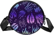 [FVQL] Round Crossbody Bag Purse Messenger Bag Shoulder Bag, sea pattern