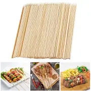 100 Pc Bamboo Skewers Wooden Sticks 12" Bbq Shish Kabob Fondue Party Grill Wood