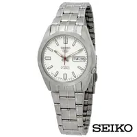 在飛比找momo購物網優惠-【SEIKO 精工】經典5號自動上鍊機械腕錶-白面x36.5
