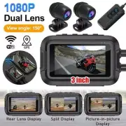 3" DVR Motorcycle Front Rear View Dual Camera Dash Cam Driving Video Recorder