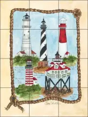 Ceramic Tile Mural Backsplash Mullen Lighthouse Nautical Art SM004