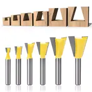 1/4 Inch Shank Dovetail Router Bit Set - 6 Sizes