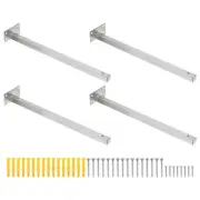 Floating Shelf Bracket,4 Pack 16 Inch Hidden Wall Mounted Shelf Supports(Silver)