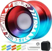 S1 Unresponsive Yoyo Professional for Finger Spin, Pro Metal Yoyo for Intermediate-Advanced Yoyo Players, Trick Yoyo for Adults with 10 Yoyo Strings, Yoyo Case, Unresponsive Bearing, Bearing Puller