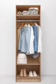 Malmo Two Shelf/Hangrail Walk In Wardrobe - Natural Oak