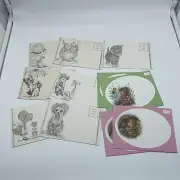 Mixed Lot of 11 Vintage Note Cards 7 Ann Adams Unused Ephemera Crafting Journal