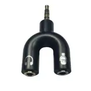 3.5mm Black Stereo Splitter Audio to Mic & Headset Plug For Phone Jack Nice Z1O6