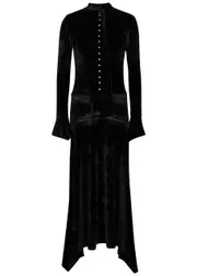 Rabanne Stretch-velvet Maxi Dress - Black - 16 16