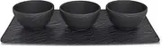 [Villeroy & Boch] 10-4239-9023 Manufacture Rock 4-Piece Elegant Bowl Set for Dips and Finger Food, Premium Porcelain, Dishwasher Safe