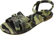 [Generic] Ladies Hollow Out Beach Flat Open Toe Large Size Slipper Sandals 9 Sandals Women