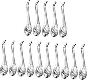 MAGICLULU 3sets Eating Spoons Small Caviar Colanders Kitchen Strainer Set Slotted Spoon Food-Grade Stainless Steel 5pcs*3