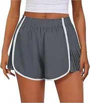 [YongXinMY] Women's Athletic Shorts - Side-Pleated Mini Tennis Skirts Elastic High Waisted Track Shorts Casual Skort for Golf Workout Gym Running Yoga Outdoor Activities Sporty Fashion