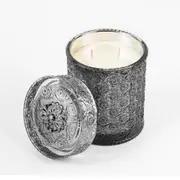 Freya & Sol Glass Flowers Charcoal Fresh Fields Candle 460g