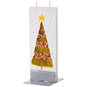 Flatyz - Twin Wick Flat Candle - Decorated Christmas Tree w/Star