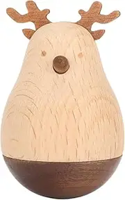 Deer Wobbler, Woody Brown Home Decor Ornament, Decorative Cute Exquisite Sturdy Toy for Kids Home School