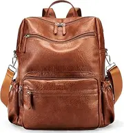 [Marvolia] PU Leather Backpack Purse for Women Large Fashion Designer Travel Backpack Ladies Shoulder Bag
