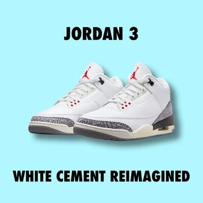 Air Jordan 3 Retro White Cement Reimagined 6y GS DM0967-100 NEW