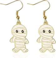 Halloween Ghosts Earrings for Girls Women Scary Cosplay Party Costumes Halloween Decorations Ghost Drop Earrings Ghost Themed Halloween Party Accessories Decoration