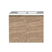 Forme 600mm Walnut Mont Albert Wall Hung Vanity With Polymarble Top