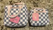 Set Of 2 - Dog Toy LV Theme Bag W/ Squeaker NWT Boujie Puppy Pet Sm+Lg