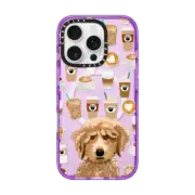 iPhone 16 Pro Impact Case MagSafe Compatible Poodle coffee clear phone case for unique dog breed lovers