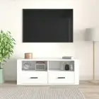 High Gloss TV Cabinet Entertainment Unit Stand DVD Player Media Storage White