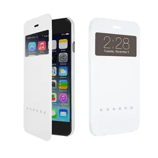 Ozaki O!coat Hel-ooo iPhone 6 Plus ( 5.5 ＂) 可視智能側翻保護殼-白色