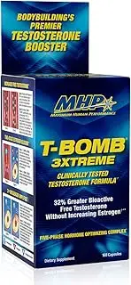 MHP Clinical Strength T-Bomb 3xtreme, Five-Phase Hormone Optimizing Complex, Testosterone Booster for Men 168 Count
