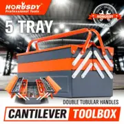 5-Tray Steel Cantilever Tool Storage Box Portable Parts Organiser Carry Holder