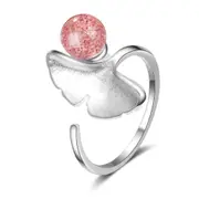 2PCS Copper Woman Fashion Jewelry Leaf Simple Ring Size Adjustable Ring