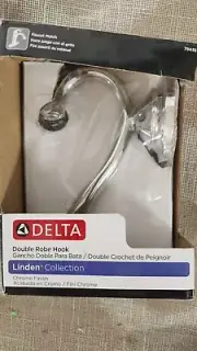 DELTA FAUCET 79435 Linden Double Towel Hook in Polished Chrome