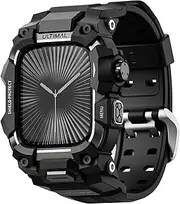 ULTIMAL Rugged Case with Band for Apple Watch 44mm 45mm,for Apple Watch Series SE/SE 2nd Generation/6/5/4,Series 9/8/7 45mm Band Men,Military Grade Shockproof Bumper Cover for iWatch Tactical Band