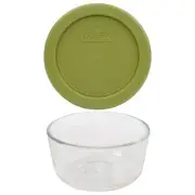 Pyrex 7202 1 Cup Glass Bowl & 7202-PC Olive Green Lid