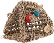 EXAOMBLE Rustic Parrot Bed Hammock Nest for Birds Rattan Hanging Swing Space Saving Design Easy to Install Bright Color Attraction Sleeping and Play Area for Parrots