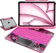 for iPad 10.2 inch Case with Touch Keyboard, 360Rotating Stand for iPad