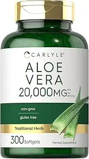 Carlyle Aloe Vera 10,000 mg | 300 Softgels | Aloe Vera Gel Supplement | Non-GMO, Gluten Free