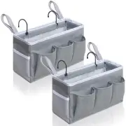 Bedside Caddy Storage Organizer - 2pcs Hanging Bag Holder with Pockets for Be...